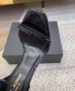 Saint Laurent Womens Opyum Sandals In Patent Leather Black-8