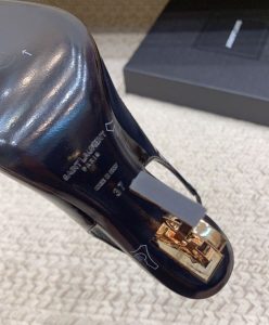 Saint Laurent Womens Opyum Slingback Pumps In Patent Leather Black-10