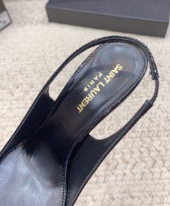 Saint Laurent Womens Opyum Slingback Pumps In Patent Leather Black-9