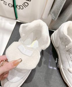 Saint Laurent Womens Sl80 Mid-Top Sneakers In Smooth And Grained Leather Cream-9