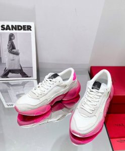 Valentino Garavani Bubbleback Mesh And Suede Sneaker Peachblow-4