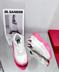 Valentino Garavani Bubbleback Mesh And Suede Sneaker Peachblow-6