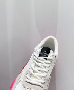 Valentino Garavani Bubbleback Mesh And Suede Sneaker Peachblow-7