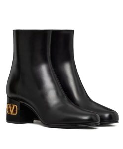 Valentino Garavani Heritage Calfskin Ankle Boot 60MM Black-1