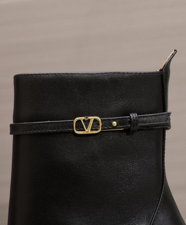 Valentino Garavani Tan-Go Platform Ankle Boot In Calfskin 120MM Black-7