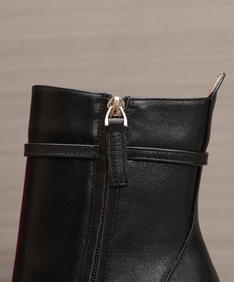 Valentino Garavani Tan-Go Platform Ankle Boot In Calfskin 120MM Black-8