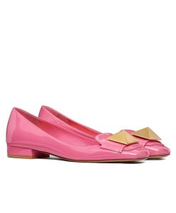 Valentino Garavani one Stud Patent Leather Ballet Flats-1