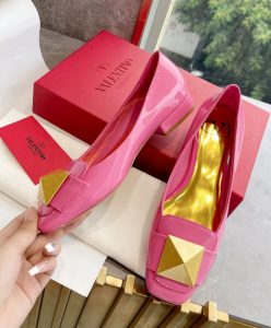 Valentino Garavani one Stud Patent Leather Ballet Flats-2