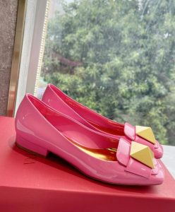 Valentino Garavani one Stud Patent Leather Ballet Flats-3
