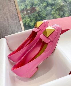 Valentino Garavani one Stud Patent Leather Ballet Flats-5