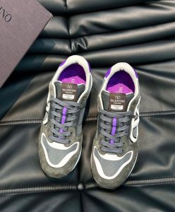 Valentino Mens Vlogo Pace Low-Top Sneaker In Split Leather Fabric And Calf Leather-2