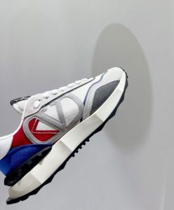 Valentino Unisex Netrunner Fabric And Suede Sneaker Cream-10