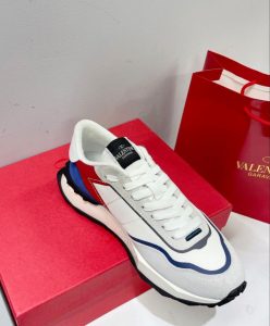 Valentino Unisex Netrunner Fabric And Suede Sneaker Cream-6