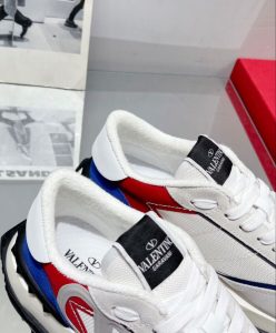 Valentino Unisex Netrunner Fabric And Suede Sneaker Cream-7