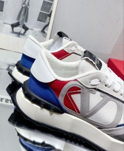 Valentino Unisex Netrunner Fabric And Suede Sneaker Cream-8