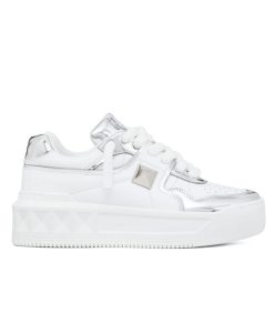 Valentino Unisex One Stud XL Womens Lambskin Sneakers White-1