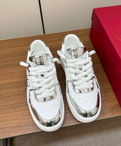 Valentino Unisex One Stud XL Womens Lambskin Sneakers White-2