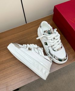 Valentino Unisex One Stud XL Womens Lambskin Sneakers White-7
