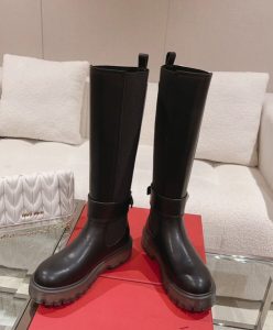 Valentino Womens One Stud Boot In Calfskin 45MM Black-3