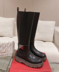 Valentino Womens One Stud Boot In Calfskin 45MM Black-5