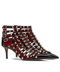 Valentino Womens Rockstud Alcove Patent-Leather Boot 60 MM Black-1