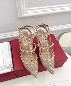 Valentino Womens Rockstud Mesh Pump With Crystals And Straps 100MM-3