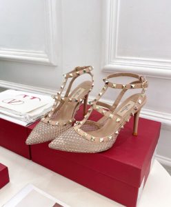 Valentino Womens Rockstud Mesh Pump With Crystals And Straps 100MM-5