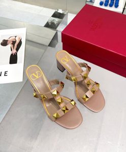 Valentino Womens Roman Stud Calfskin Slide Sandal 60 MM-3