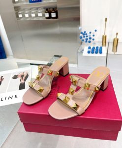 Valentino Womens Roman Stud Calfskin Slide Sandal 60 MM-6