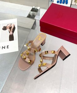 Valentino Womens Roman Stud Calfskin Slide Sandal 60 MM-8