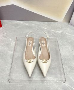 Valentino Womens The Bold Edition Vlogo Calfskin Slingback Ballerinas 20MM White-2