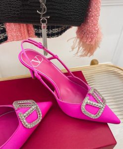 Valentino Womens Vlogo Signature Satin Slingback Pumps 80mm-5