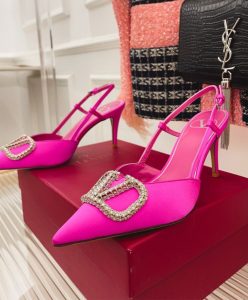 Valentino Womens Vlogo Signature Satin Slingback Pumps 80mm-6