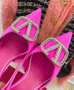 Valentino Womens Vlogo Signature Satin Slingback Pumps 80mm-8