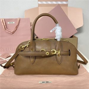 Miu Miu Medium Aventure Nappa Leather Top-handle Bag 5BB168 Oak-1.jpg