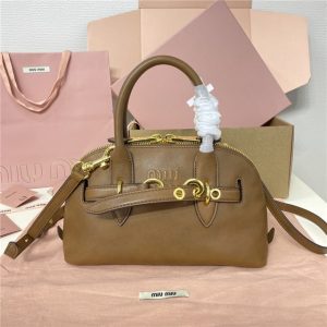 Miu Miu Small Aventure Nappa Leather Top-handle Bag 5BB169 Oak-1.jpg