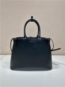 Prada Buckle Large Leather Handbag With Belt 1BA416 Black-4.jpg