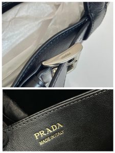 Prada Buckle Large Leather Handbag With Belt 1BA416 Black-9.jpg
