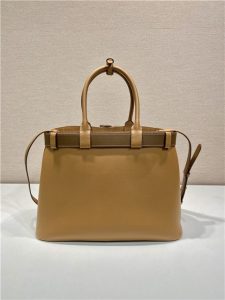 Prada Buckle Large Leather Handbag With Belt 1BA416 Caramel-4.jpg
