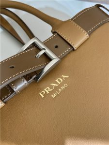 Prada Buckle Large Leather Handbag With Belt 1BA416 Caramel-7.jpg