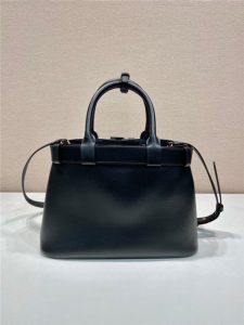 Prada Buckle Medium Leather Handbag With Belt 1BA434 Black-4.jpg