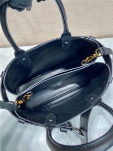 Prada Buckle Medium Leather Handbag With Belt 1BA434 Black-8.jpg