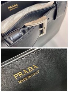 Prada Buckle Medium Leather Handbag With Belt 1BA434 Black-9.jpg