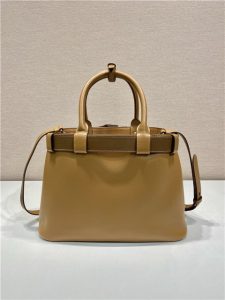 Prada Buckle Medium Leather Handbag With Belt 1BA434 Caramel-4.jpg