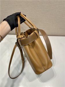 Prada Buckle Medium Leather Handbag With Belt 1BA434 Caramel-6.jpg