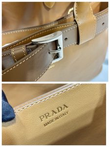 Prada Buckle Medium Leather Handbag With Belt 1BA434 Caramel-9.jpg