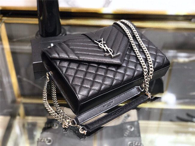 Medium Envelope Chain Bag 8208 BlackSilver-2.jpg