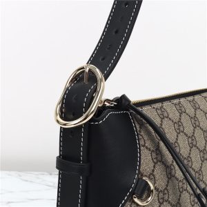 GG Emblem Medium Shoulder Bag 815216 Black-6.jpg