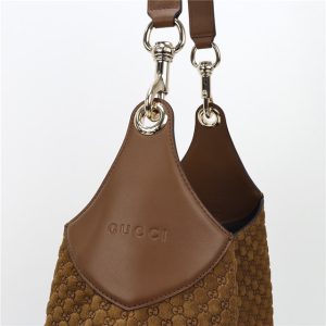 Gucci B Medium Shoulder Bag 815924 Brown Suede-5.jpg