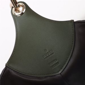 Gucci B Medium Shoulder Bag 815924 Green Suede-7.jpg